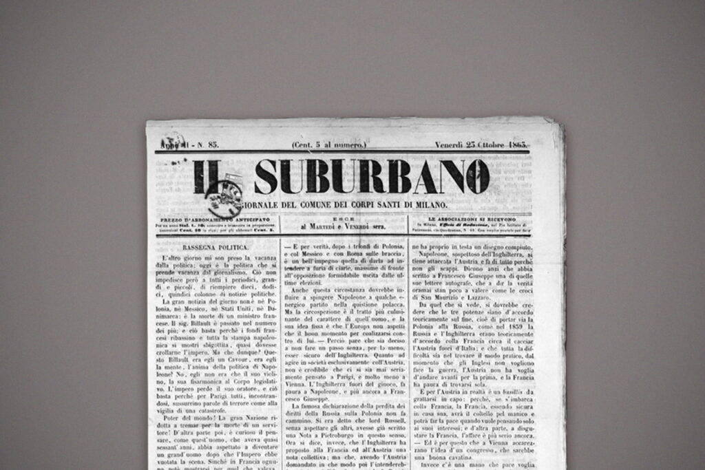 Giornale originale Il Suburbano 1863